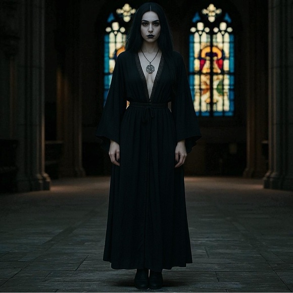 L.I.F.E. Y2K Fairygoth Whimsical Maxi Sheer Lightweight Cardigan L - Picture 1 of 10